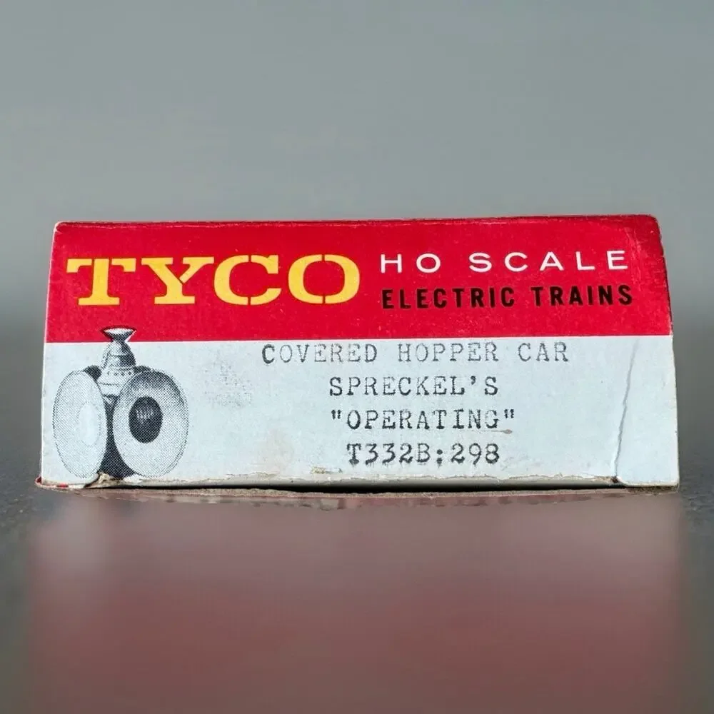 Vintage TYCO HO Scale Operating Spreckels Covered Hopper Car T332B:298 Boxed